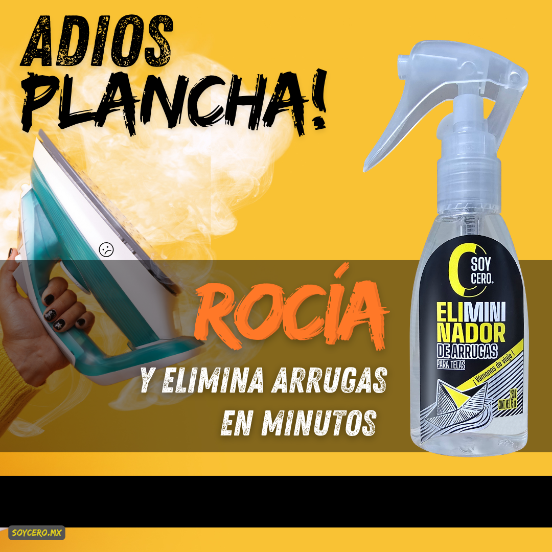 Soy Cero arrugas - EliMINIador de arrugas para telas, sin usar plancha para cualquier tela. EDICIÓN VIAJE