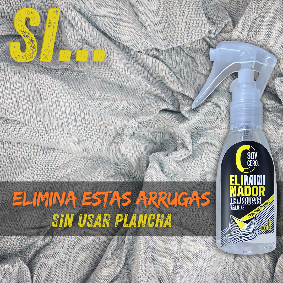 Soy Cero arrugas - EliMINIador de arrugas para telas, sin usar plancha para cualquier tela. EDICIÓN VIAJE