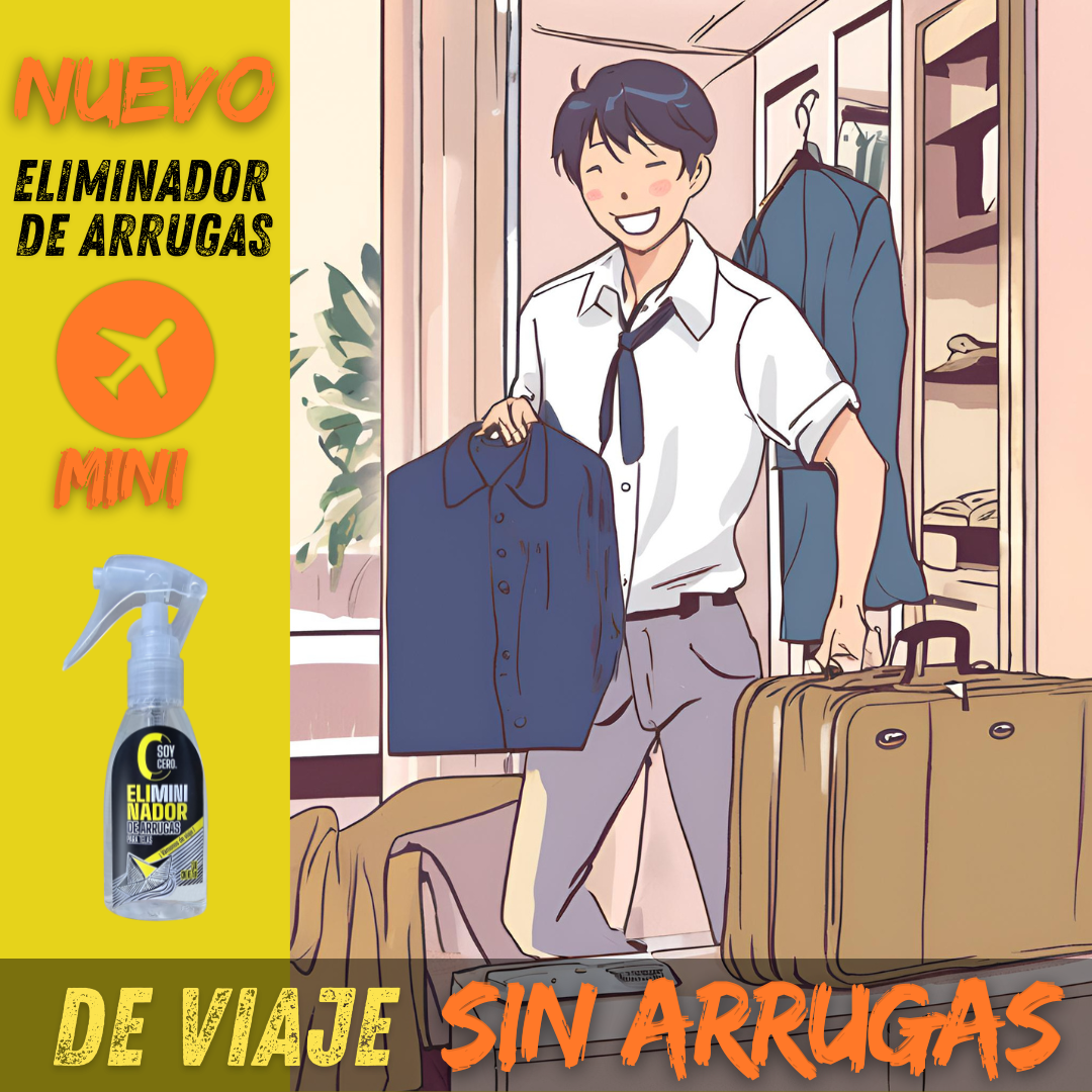 Soy Cero arrugas - EliMINIador de arrugas para telas, sin usar plancha para cualquier tela. EDICIÓN VIAJE