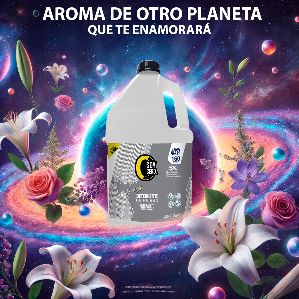 Detergente Ultrawhite para Ropa Blanca, 4 L, Fórmula 5X Concentrada, 160 Cargas