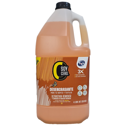 Desengrasante Cítrico para Ropa y Textiles, Removedor de Manchas Ultra Concentrado, 4L