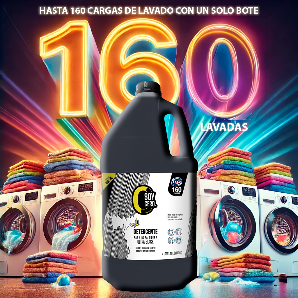 Detergente Ultrablack para Ropa Negra, 4 L, Fórmula Concentrada, 160 Cargas