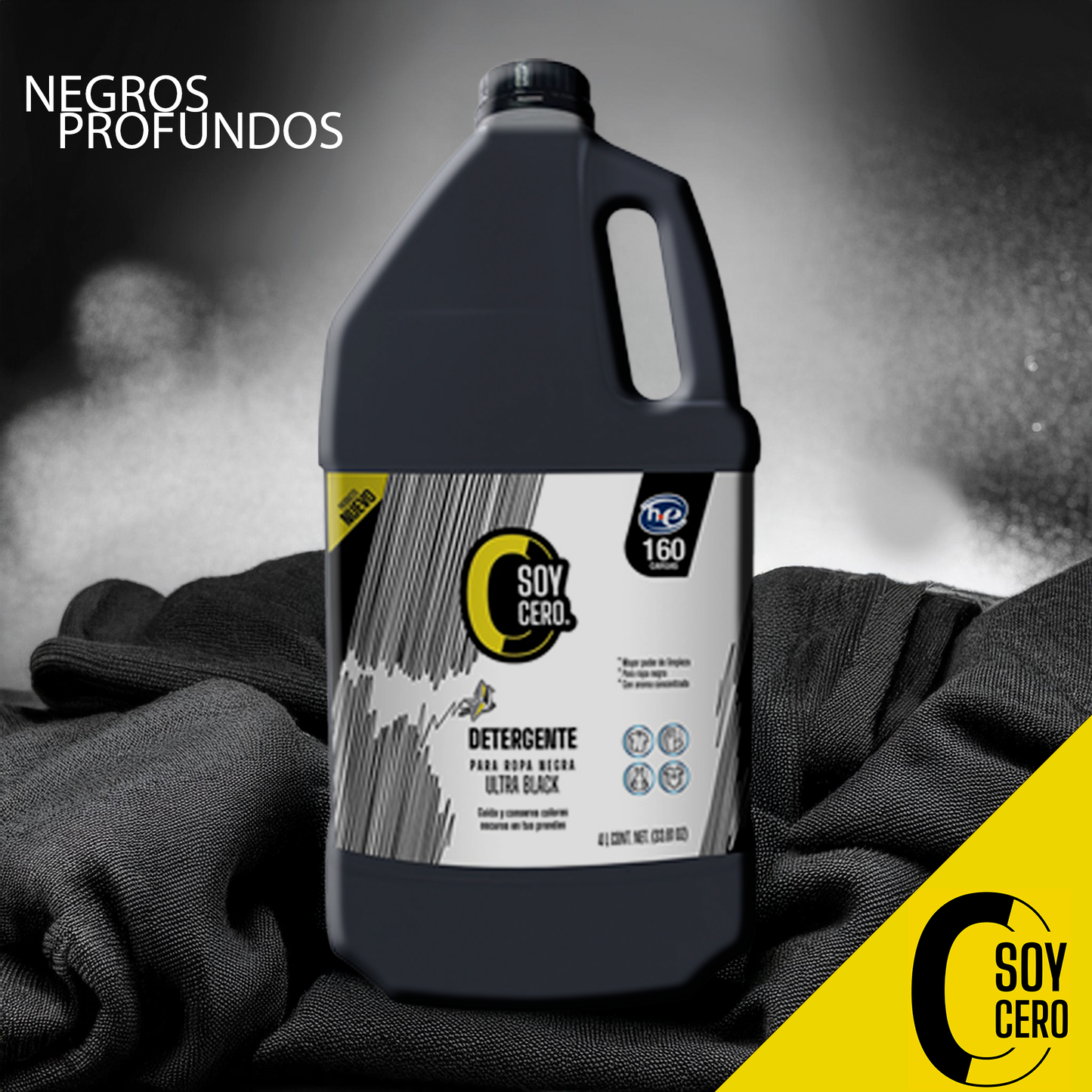 Detergente Ultrablack para Ropa Negra, 4 L, Fórmula Concentrada, 160 Cargas